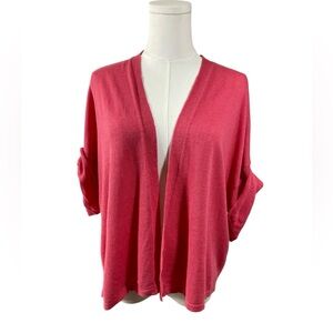 J. Jill Women’s Large Pink Linen Blend Open Relaxed Front Cardigan Sweater